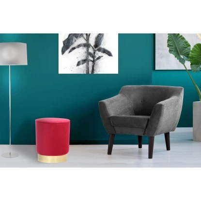 Kayoom Hocker Nena 110 Rot Ø 35 Cm X 43 Cm 6 Kayoom Hocker Nena 110 Rot Ø 35 Cm X 43 Cm – Bild 6