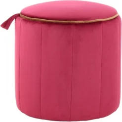 Kayoom Hocker Reese 110 Dunkelrot Ø 35 Cm X 43 Cm