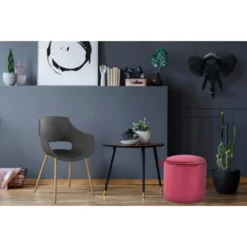 Kayoom Hocker Reese 110 Dunkelrot Ø 35 Cm X 43 Cm -Wenko Astra Geschaft 95685 4842 4056216919076 7