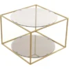 Kayoom Beistelltisch Cody Grau-Gold Ø 50 Cm X 36 Cm