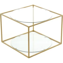 Kayoom Beistelltisch Cody Klar-Gold Ø 50 Cm X 36 Cm