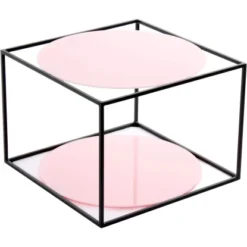 Kayoom Beistelltisch Cody Rosa-Schwarz Ø 50 Cm X 36 Cm