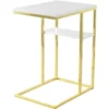 Kayoom Beistelltisch Lucilla Weiß-Gold 48 Cm X 35 Cm X 60 Cm