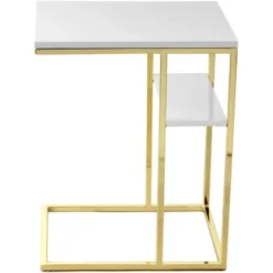 Kayoom Beistelltisch Lucilla Weiß-Gold 48 Cm X 35 Cm X 60 Cm -Wenko Astra Geschaft 96410 4842 4056216840394 3