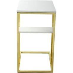 Kayoom Beistelltisch Lucilla Weiß-Gold 48 Cm X 35 Cm X 60 Cm -Wenko Astra Geschaft 96410 4842 4056216840394 4