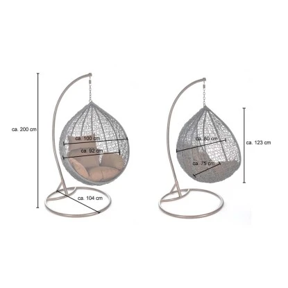 Home Deluxe Hängesessel Cielo Polyrattan Grau 9 Home Deluxe Hängesessel Cielo Polyrattan Grau – Bild 9