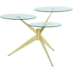 Kayoom Beistelltisch Triplet Gold 75 Cm X 60 Cm X 46 Cm