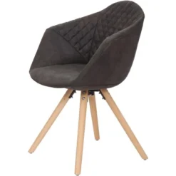 Kayoom Stuhl Chadwick 110 2er-Set Schwarz - Braun 59 Cm X 82 Cm X 55 Cm