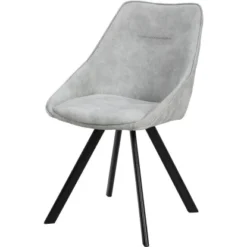 Kayoom Stuhl Cowboy 110 2er-Set Grau 50 Cm X 83 Cm X 61 Cm