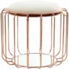 Kayoom Beistelltisch-Hocker Pouf Comfortable Beige-Rosé Ø 50 Cm X 45 Cm
