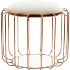 Wenko Astra Geschaft 5 Kayoom Beistelltisch-Hocker Pouf Comfortable Beige-Rosé Ø 50 Cm X 45 Cm