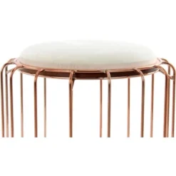 Kayoom Beistelltisch-Hocker Pouf Comfortable Beige-Rosé Ø 50 Cm X 45 Cm -Wenko Astra Geschaft 98353 4842 4056216840653 5