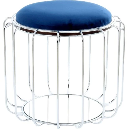 Kayoom Beistelltisch-Hocker Pouf Comfortable Dunkelblau-Silber Ø 50 Cm X 45 Cm 1 Kayoom Beistelltisch-Hocker Pouf Comfortable Dunkelblau-Silber Ø 50 Cm X 45 Cm