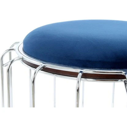 Kayoom Beistelltisch-Hocker Pouf Comfortable Dunkelblau-Silber Ø 50 Cm X 45 Cm 3 Kayoom Beistelltisch-Hocker Pouf Comfortable Dunkelblau-Silber Ø 50 Cm X 45 Cm – Bild 3