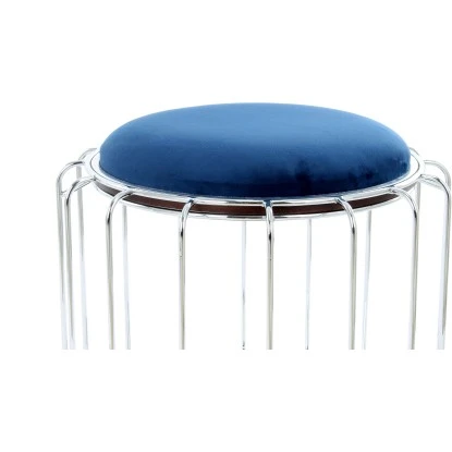 Kayoom Beistelltisch-Hocker Pouf Comfortable Dunkelblau-Silber Ø 50 Cm X 45 Cm 5 Kayoom Beistelltisch-Hocker Pouf Comfortable Dunkelblau-Silber Ø 50 Cm X 45 Cm – Bild 5