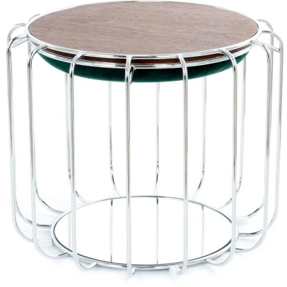 Kayoom Beistelltisch-Hocker Pouf Comfortable Dunkelgrün-Silber Ø 50 Cm X 45 Cm 2 Kayoom Beistelltisch-Hocker Pouf Comfortable Dunkelgrün-Silber Ø 50 Cm X 45 Cm – Bild 2