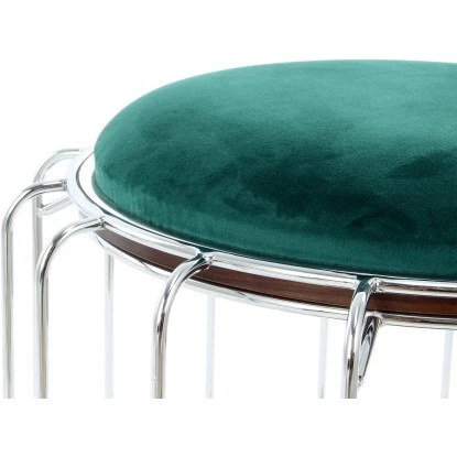 Kayoom Beistelltisch-Hocker Pouf Comfortable Dunkelgrün-Silber Ø 50 Cm X 45 Cm 3 Kayoom Beistelltisch-Hocker Pouf Comfortable Dunkelgrün-Silber Ø 50 Cm X 45 Cm – Bild 3