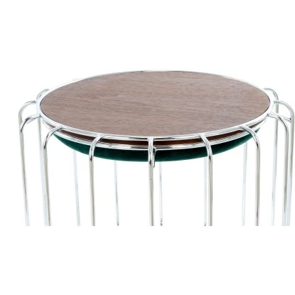 Kayoom Beistelltisch-Hocker Pouf Comfortable Dunkelgrün-Silber Ø 50 Cm X 45 Cm 4 Kayoom Beistelltisch-Hocker Pouf Comfortable Dunkelgrün-Silber Ø 50 Cm X 45 Cm – Bild 4