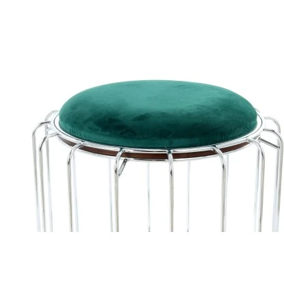 Kayoom Beistelltisch-Hocker Pouf Comfortable Dunkelgrün-Silber Ø 50 Cm X 45 Cm 5 Kayoom Beistelltisch-Hocker Pouf Comfortable Dunkelgrün-Silber Ø 50 Cm X 45 Cm – Bild 5