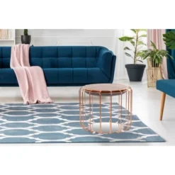 Kayoom Beistelltisch-Hocker Pouf Comfortable Dunkelviolett-Rosé Ø 50 Cm X 45 Cm -Wenko Astra Geschaft 98357 4842 4056216840745 8