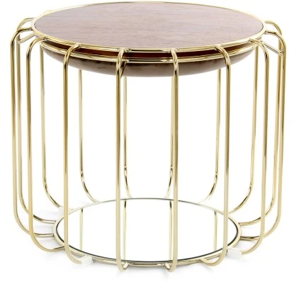 Kayoom Beistelltisch-Hocker Pouf Comfortable Graubraun-Gold Ø 50 Cm X 45 Cm 2 Kayoom Beistelltisch-Hocker Pouf Comfortable Graubraun-Gold Ø 50 Cm X 45 Cm – Bild 2