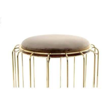 Kayoom Beistelltisch-Hocker Pouf Comfortable Graubraun-Gold Ø 50 Cm X 45 Cm 5 Kayoom Beistelltisch-Hocker Pouf Comfortable Graubraun-Gold Ø 50 Cm X 45 Cm – Bild 5