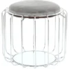 Kayoom Beistelltisch-Hocker Pouf Comfortable Grau-Silber Ø 50 Cm X 45 Cm