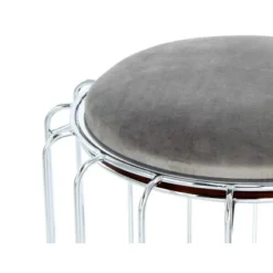 Kayoom Beistelltisch-Hocker Pouf Comfortable Grau-Silber Ø 50 Cm X 45 Cm -Wenko Astra Geschaft 98359 4842 4056216840721 3