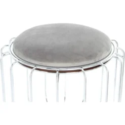 Kayoom Beistelltisch-Hocker Pouf Comfortable Grau-Silber Ø 50 Cm X 45 Cm -Wenko Astra Geschaft 98359 4842 4056216840721 5