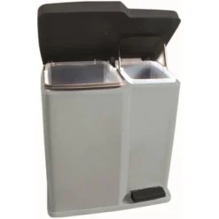 Curver Treteimer Duo 15 L + 7 L Silber-Anthrazit