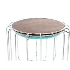 Kayoom Beistelltisch-Hocker Pouf Comfortable Mint-Silber Ø 50 Cm X 45 Cm -Wenko Astra Geschaft 98603 4842 4056216840714 4