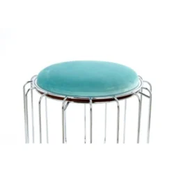 Kayoom Beistelltisch-Hocker Pouf Comfortable Mint-Silber Ø 50 Cm X 45 Cm -Wenko Astra Geschaft 98603 4842 4056216840714 6