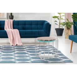 Kayoom Beistelltisch-Hocker Pouf Comfortable Mint-Silber Ø 50 Cm X 45 Cm -Wenko Astra Geschaft 98603 4842 4056216840714 8