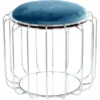 Kayoom Beistelltisch-Hocker Pouf Comfortable Petrol-Silber Ø 50 Cm X 45 Cm