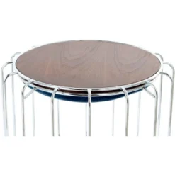 Kayoom Beistelltisch-Hocker Pouf Comfortable Petrol-Silber Ø 50 Cm X 45 Cm -Wenko Astra Geschaft 98604 4842 4056216840684 4