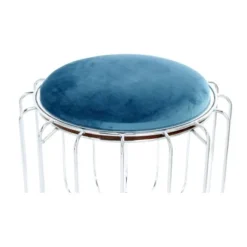 Kayoom Beistelltisch-Hocker Pouf Comfortable Petrol-Silber Ø 50 Cm X 45 Cm -Wenko Astra Geschaft 98604 4842 4056216840684 5