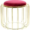 Kayoom Beistelltisch-Hocker Pouf Comfortable Rot-Gold Ø 50 Cm X 45 Cm