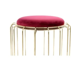Kayoom Beistelltisch-Hocker Pouf Comfortable Rot-Gold Ø 50 Cm X 45 Cm -Wenko Astra Geschaft 98605 4842 4056216840646 5