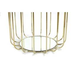 Kayoom Beistelltisch-Hocker Pouf Comfortable Rot-Gold Ø 50 Cm X 45 Cm -Wenko Astra Geschaft 98605 4842 4056216840646 6