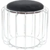 Kayoom Beistelltisch-Hocker Pouf Comfortable Schwarz-Silber Ø 50 Cm X 45 Cm