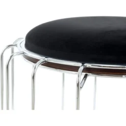 Kayoom Beistelltisch-Hocker Pouf Comfortable Schwarz-Silber Ø 50 Cm X 45 Cm -Wenko Astra Geschaft 98608 4842 4056216840752 3