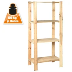 Holz-Schwerlast-Schraubregal FSC® 174 Cm X 80 Cm X 50 Cm Naur -Wenko Astra Geschaft 990662 1