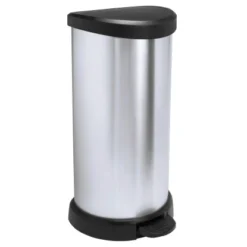 Curver Treteimer Metallics 40 L Silber-Schwarz