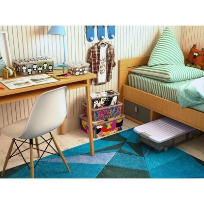 Aufbewahrungsbox W L Flach Mit Butterflydeckel 4 Rollen Blueberry 2 Aufbewahrungsbox W L Flach Mit Butterflydeckel 4 Rollen Blueberry – Bild 2