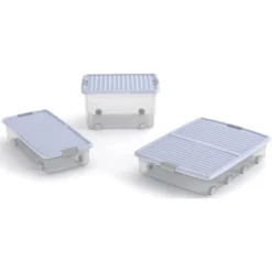 Aufbewahrungsbox W L Flach Mit Butterflydeckel 4 Rollen Blueberry 5 Aufbewahrungsbox W L Flach Mit Butterflydeckel 4 Rollen Blueberry -Wenko Astra Geschaft butterflydeckel 4 rollen 3