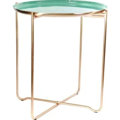 Kayoom Beistelltisch Yvette Grün-Kupfer 56,5 Cm X 50,5 Cm