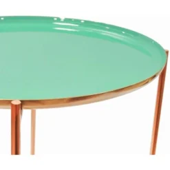 Kayoom Beistelltisch Yvette Grün-Kupfer 56,5 Cm X 50,5 Cm -Wenko Astra Geschaft ch yvette 300 grn kupfer 3