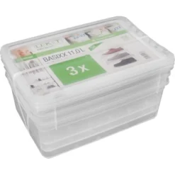 Aufbewahrungsbox Basixx 3er-Set 11 L