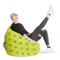 Sitting Point Sitzsack BeanBag Fluffy Stars 220 L Grün -Wenko Astra Geschaft gxlfluffystarspos2030gruen