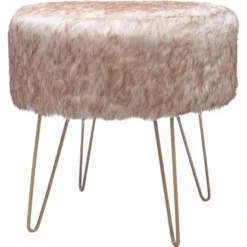 Kayoom Hocker Mio Beige-Gold 45 Cm X 45 Cm